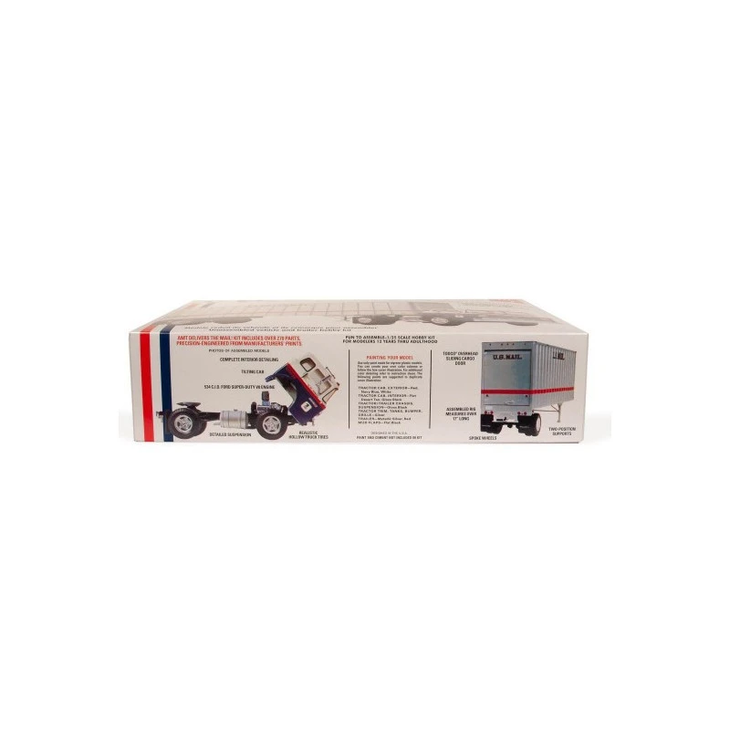 AMT Ertl Plastic Model Van Ford C900 Truck En US Mail Trailer 1:25