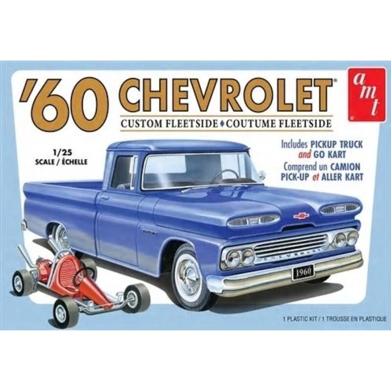 AMT Ertl 1960 Chevy Custom Fleetside Pickup Met Go Kart