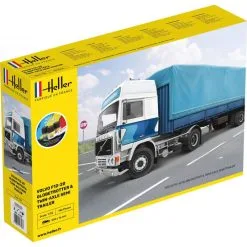 Heller STARTER KIT VOLVO F12-20 GLOBE TROTTER & TWIN-AXLE SEMI TRAILER