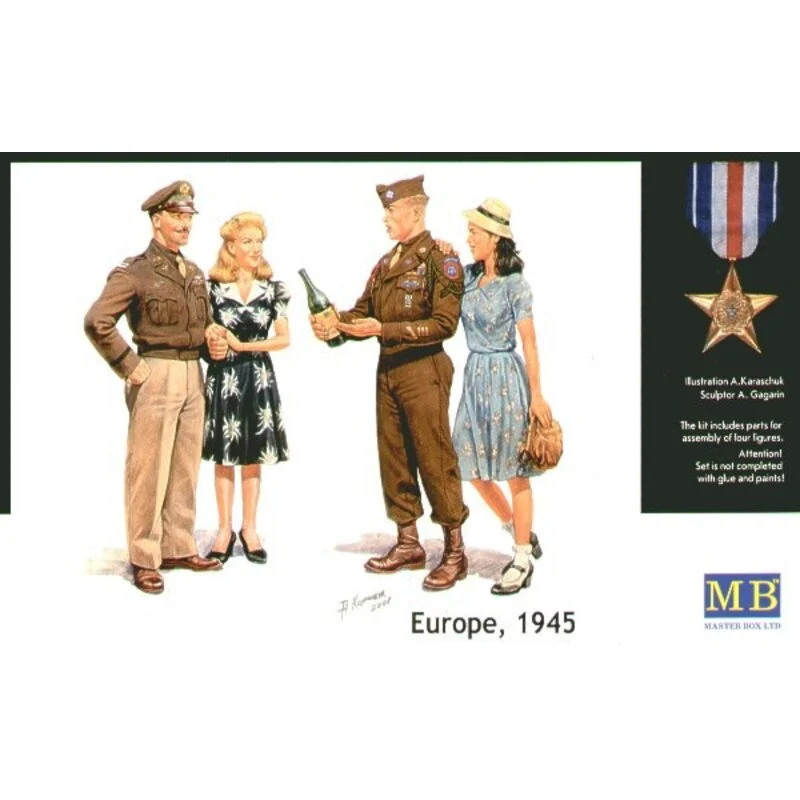 Master Box Europe 1945. 2 X G.I.Joes And 2 X Female Companions