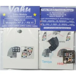 Yahu Models De Havilland Mosquito Mk.VI Photoetched Instrument Panels. Coloured. Ready To Fit In A Model (JustStick) (designed To Be Used Wi